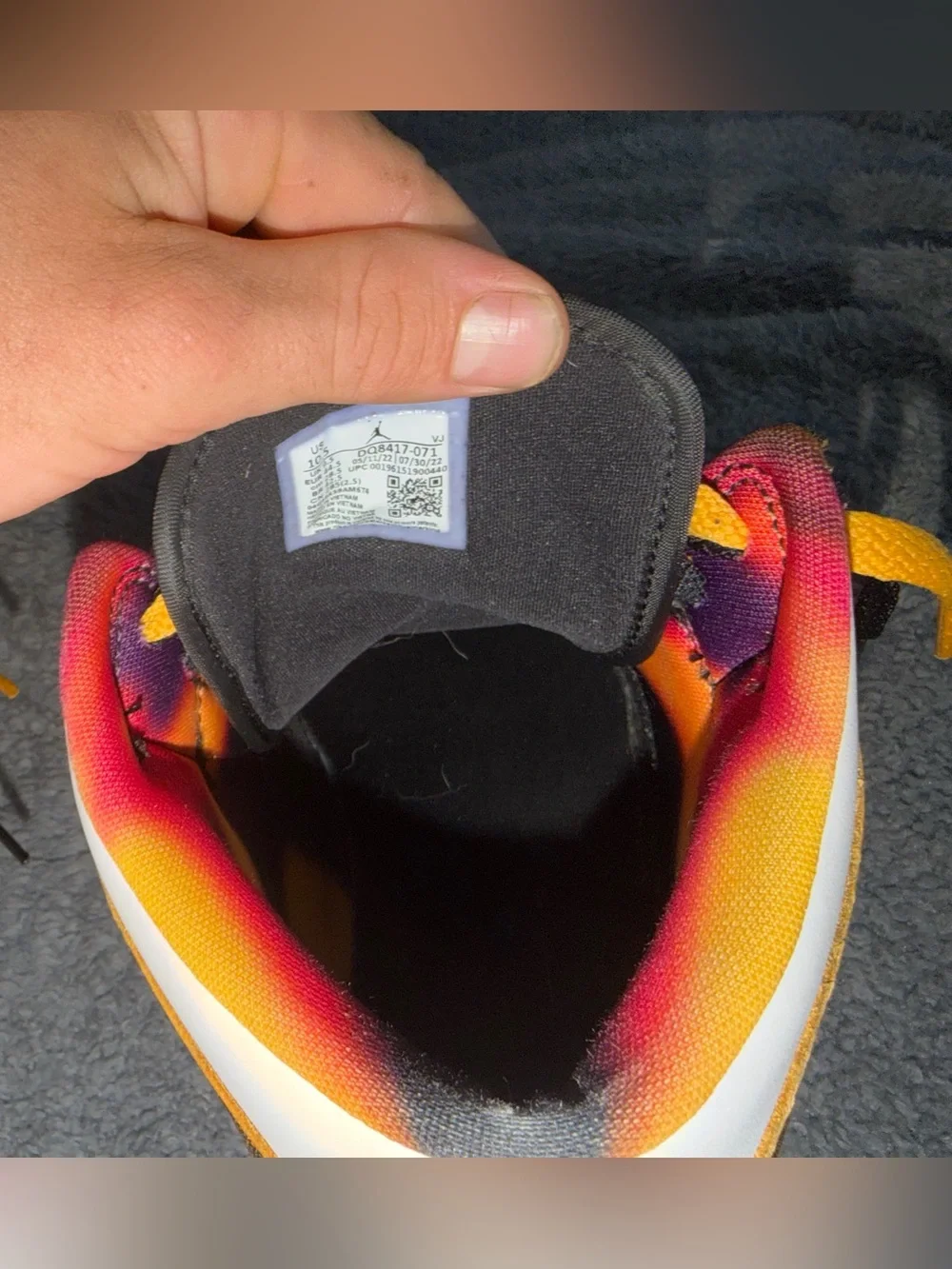 Air Jordan 1 Mid SE “Wear Away” Black/Taxi – Men’s 10.5